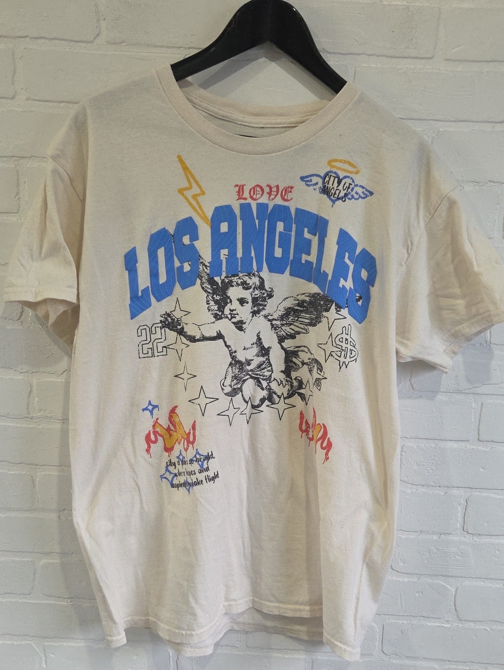 Love Los Angeles Graphic Tee - Cream/Blue